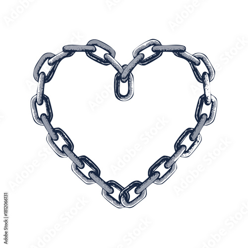 Heart-shaped chain illustration symbolizing unbreakable love and strong relationships