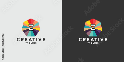 Digital colorful abstract icons, elements and symbols with initial Z logo, template