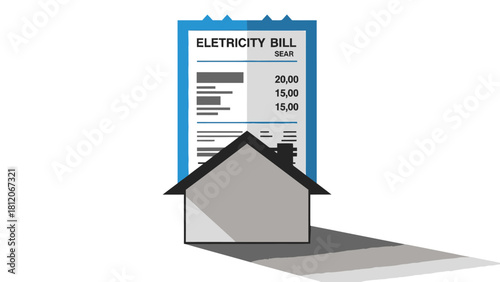 A house in front of an electricity bill