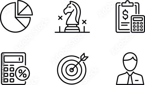 Business and finance icon set isolated on