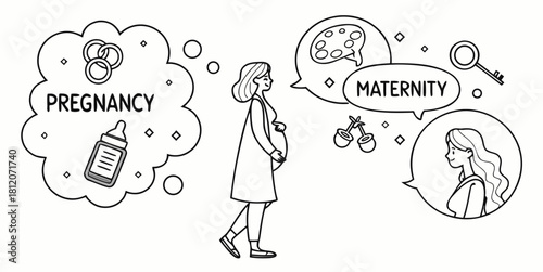 Expecting joy: a pregnant woman dreaming of her baby's future, imagining motherhood, and the beautiful journey ahead; a celebration of new life