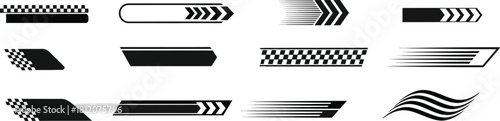 Abstract black and white graphic elements for design and decoration