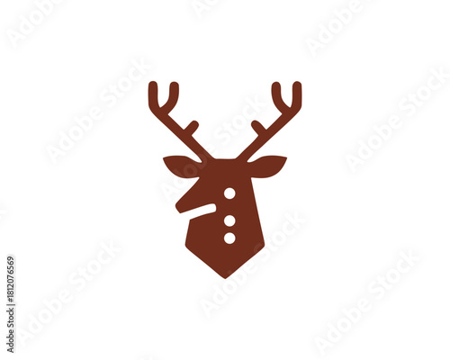 Deer antler head wearing tie