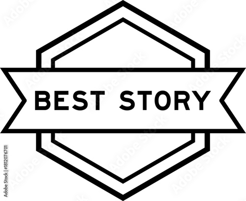 Vintage black color round label banner with word best idea on white background