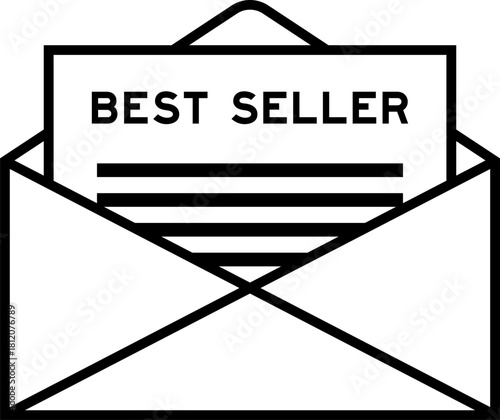 Envelope and letter sign with word best seller as the headline
