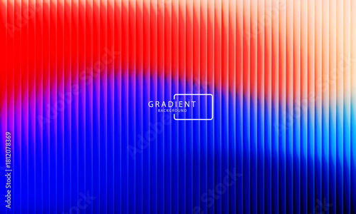 Vibrant gradient pattern with vertical glowing neon lines blending smooth and radiant colors. Minimalistic and futuristic abstract background perfect for creative digital designs. Vector illustration