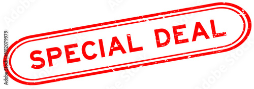 Grunge red special deal word rubber seal stamp on white background