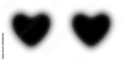 Halftone gradient circles collection. Dots textured round patterns. Cartoon comic radial faded background set. Abstract pixelated elements for frame, poster, collage, banner, flyer. Vector bundle