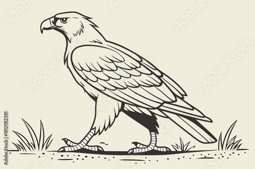 Acacia Tree Silhouette in Layered Savannah Vector - Blue Duotone Graphic