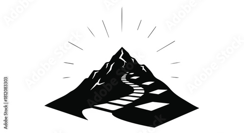 A winding path leads to the summit of a majestic mountain, symbolizing aspiration and achievement.
