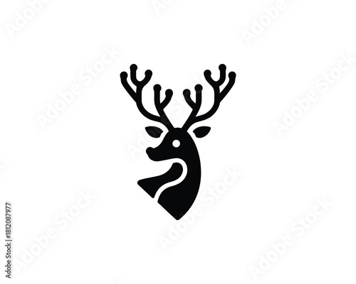 Stag head icon silhouette
