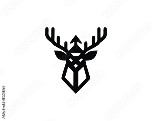 Deer head stylized line art