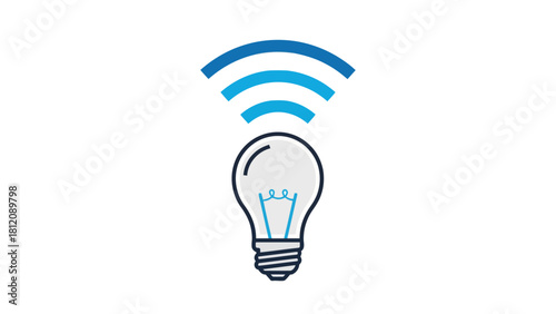 Light bulb with WiFi signal waves