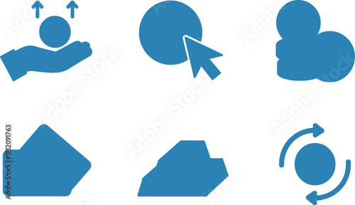 Set of finance and money icons isolated on