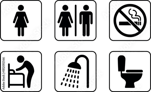 Set of public sign isolated on