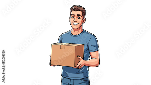 Man holding a cardboard box