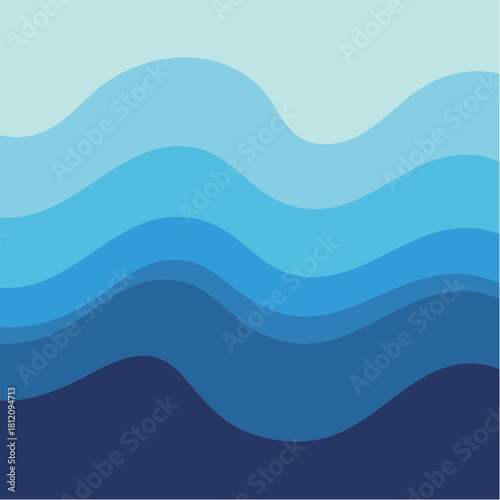 Serene blue wave layers flowing seamlessly, ideal for calming backgrounds, creative projects, and stylish presentations with a modern aesthetic