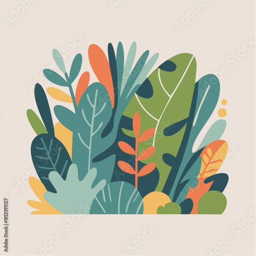 Lush tropical foliage bursting with vibrant colors and textures, perfect for adding a touch of nature-inspired artistry to any creative project