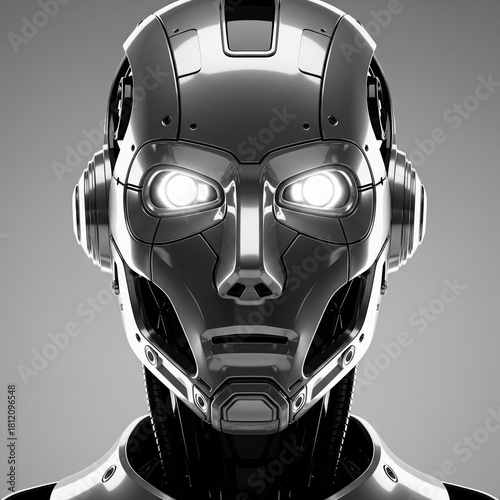 black robot head
