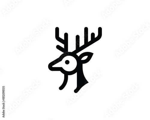 Deer head in minimalist line style