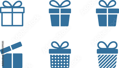 Gift box icons isolated on