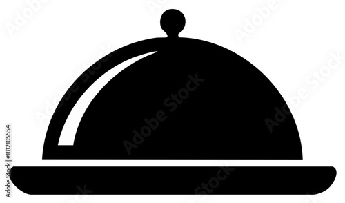 Isolated Food Cloche Icon Graphic Dinner Service Presentation Element Design