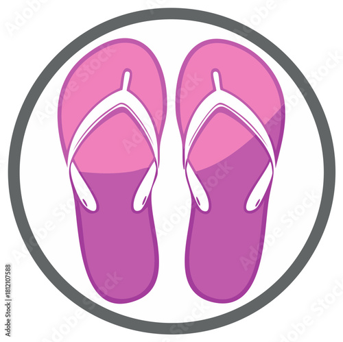 Vibrant Pink Flip Flops Symbol for Beach and Relaxation