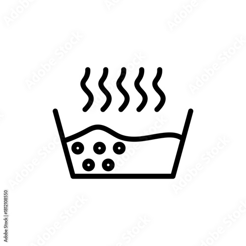 hot water icon from cleaning collection. Thin linear hot water, hot, water outline icon isolated on white background. Line vector hot water sign, symbol for web and mobile