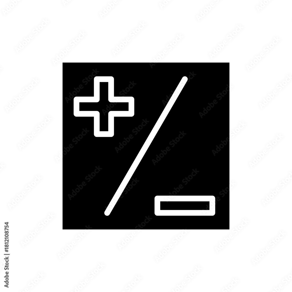 Obraz premium Plus minus icon, white background, vector illustration eps10. 
