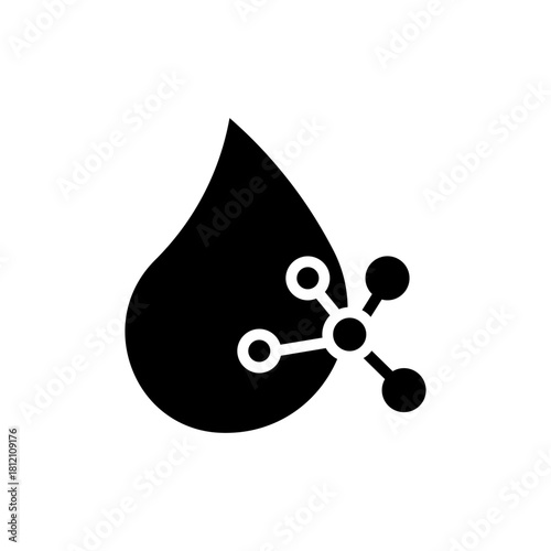 Eco cosmetics icon. Hyaluronic acid stamp, badge or sticker. Organic skin care component