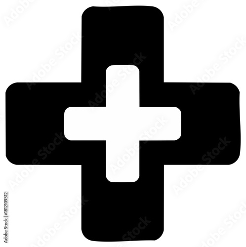 Medical Symbol with Black Background for Healthcare Services and Aid