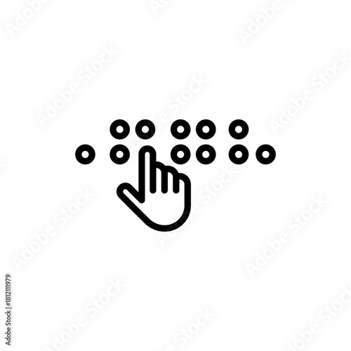 Braille vector icon, blind symbol. Simple, flat design for web or mobile app