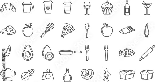Food and Drink Line Icons Collection
