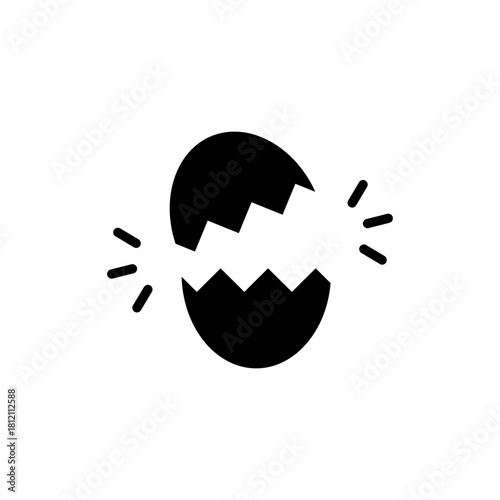 Hatching egg to cook food icon vector illustration eps10. 