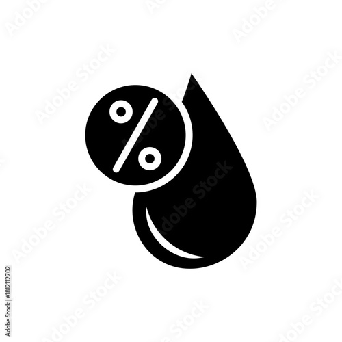 Humidity icon. Water rate. Drop of water with percent icon. Illustration vector, eps10