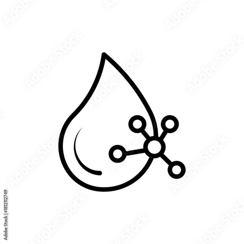 Eco cosmetics line icon. Hyaluronic acid stamp, badge or sticker. Organic skin care component