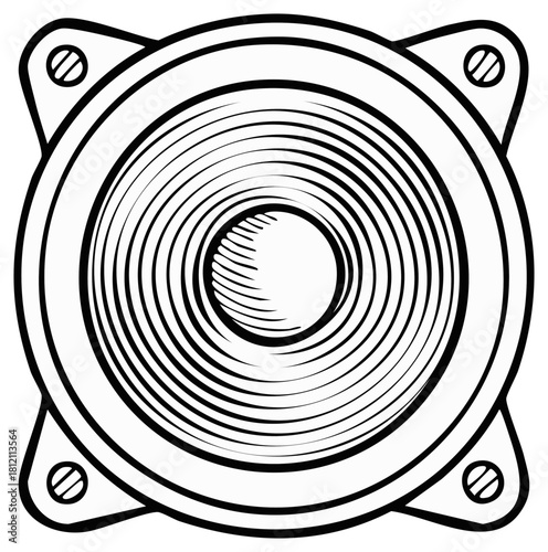 Black and White Speaker Graphic Design