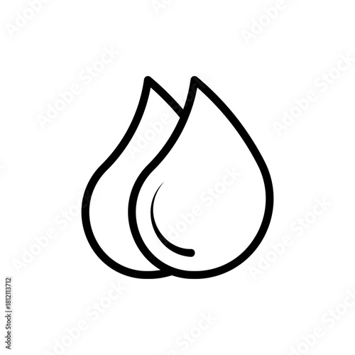 Two water drop line icon vector illustration, eps10