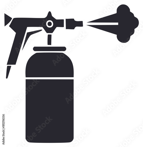 Black Spray Can Illustration Aerosol Spraying Liquid Graphic Image Vector