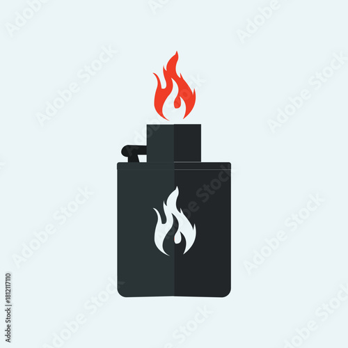 Vintage lighter icon. Vector illustration.
