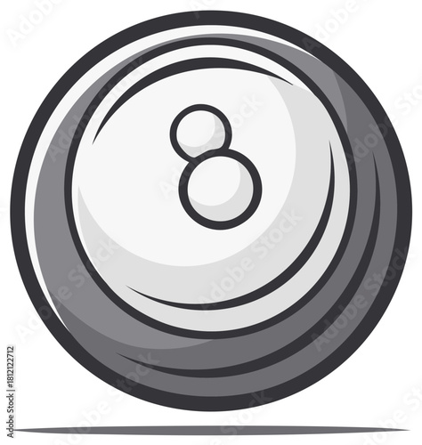Isolated gray 8 Ball illustration, eight ball, snooker, luck and risk, illustration, gambling, games, billiard, design element