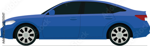 Sports sedan flat side view