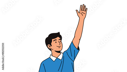 Man raising hand