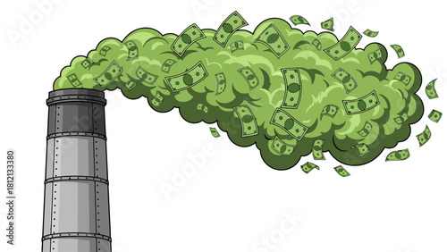 Money Bills Smoke Stack