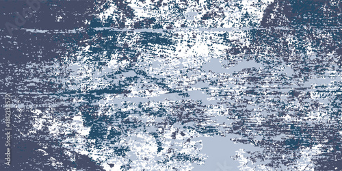 Abstract brush composition The dominance of dark blue, gray, and white creates a strong grunge impression