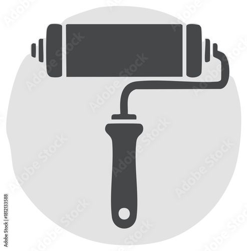 Paint roller tool for home improvement and renovation projects simple graphic icon
