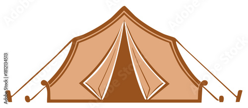 Vector illustration of a vintage camping tent for outdoor adventures.