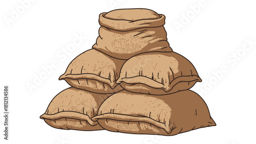 Pile of burlap sacks