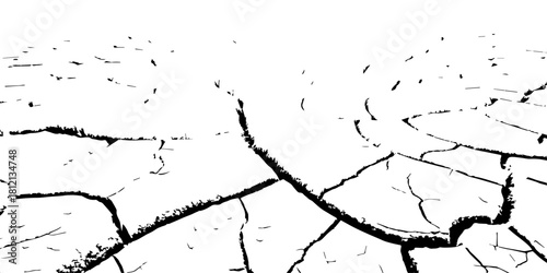 High-contrast cracked earth texture in black and white, featuring bold fractures and abstract dry-soil patterns. Perfect for backgrounds, environmental themes, drought concepts, and graphic design use
