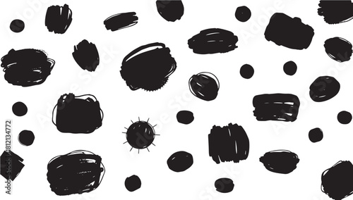 Creative ink blots seamless pattern, perfect for adding a playful touch to your designs with hand-drawn elements and a modern, artistic style, great for textiles
